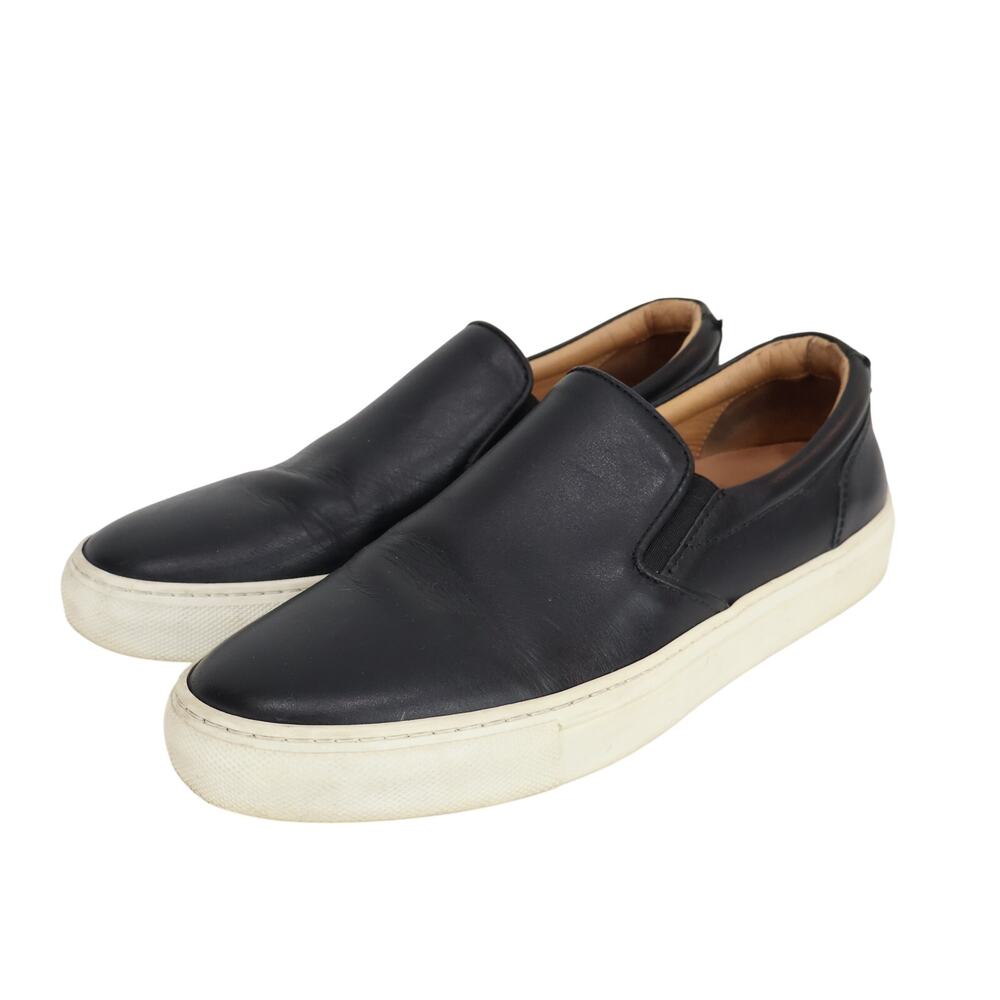 GREATS Wooster Leather Black Slip On Sneaker Size US 10 Made in Italy